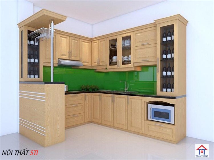       Tủ bếp gỗ sồi Nga - STI33