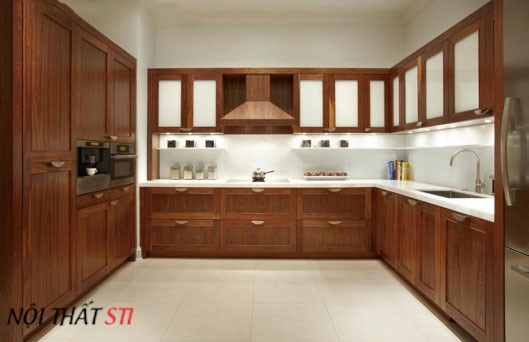       Tủ bếp gỗ sồi Mỹ - STI36