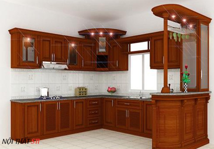       Tủ bếp gỗ Xoan Đào - STI5