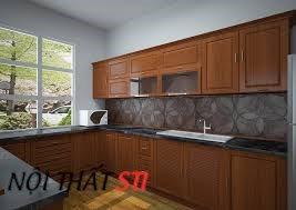       Tủ bếp gỗ Xoan Đào - STI9