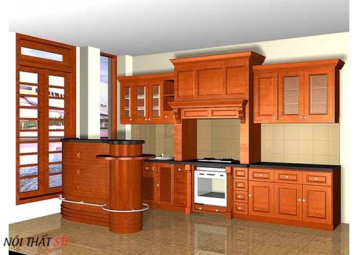       Tủ bếp gỗ Xoan Đào - STI14