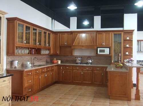       Tủ bếp gỗ Xoan Đào - STI25