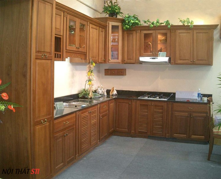       Tủ bếp gỗ dổi - STI13