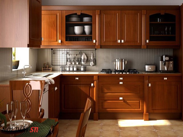       Tủ bếp gỗ dổi - STI5